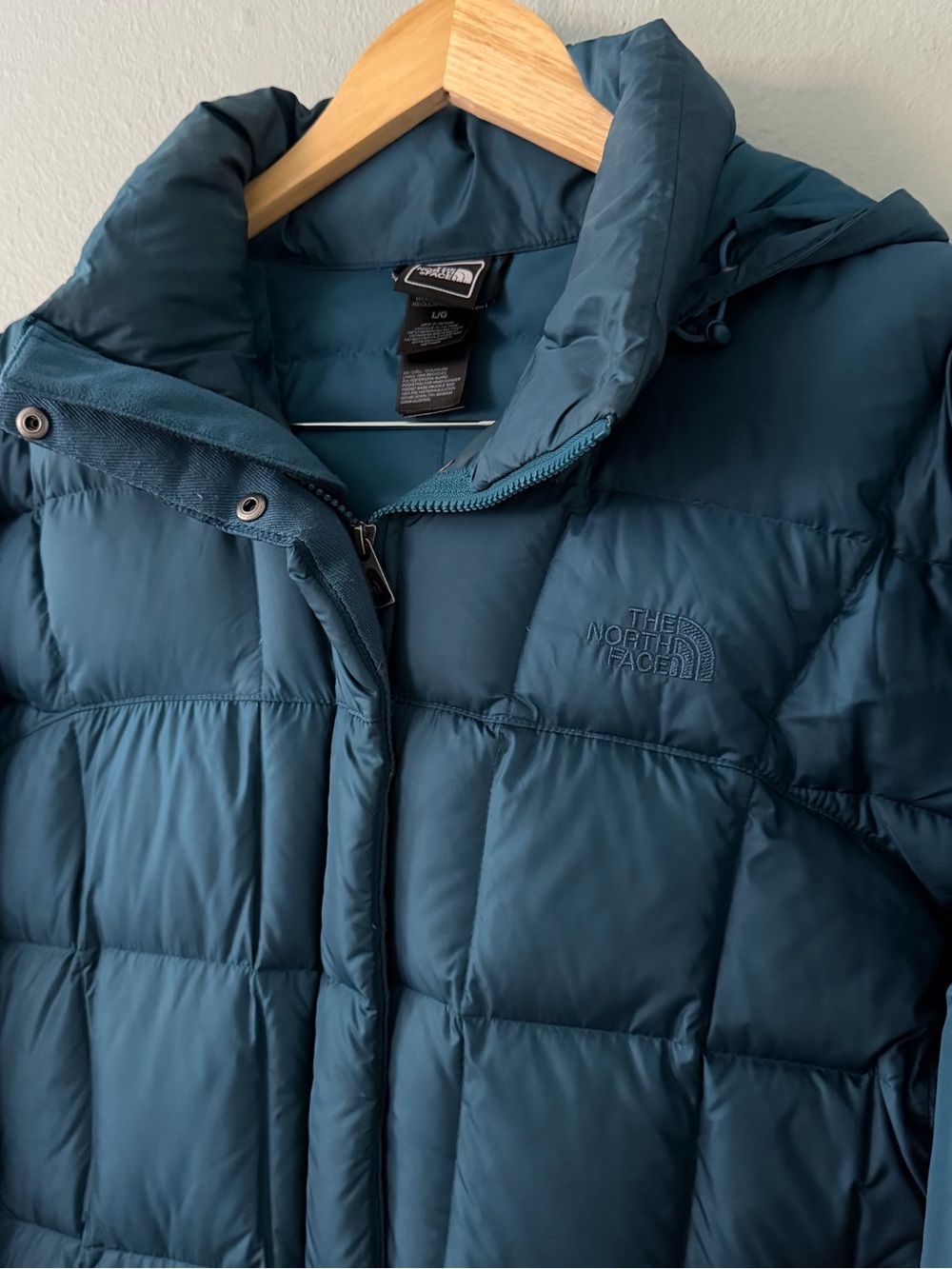 The North Face Metropolis Parka 600 Fill Down Teal Blue Women’s Size L - Picture 2 of 11